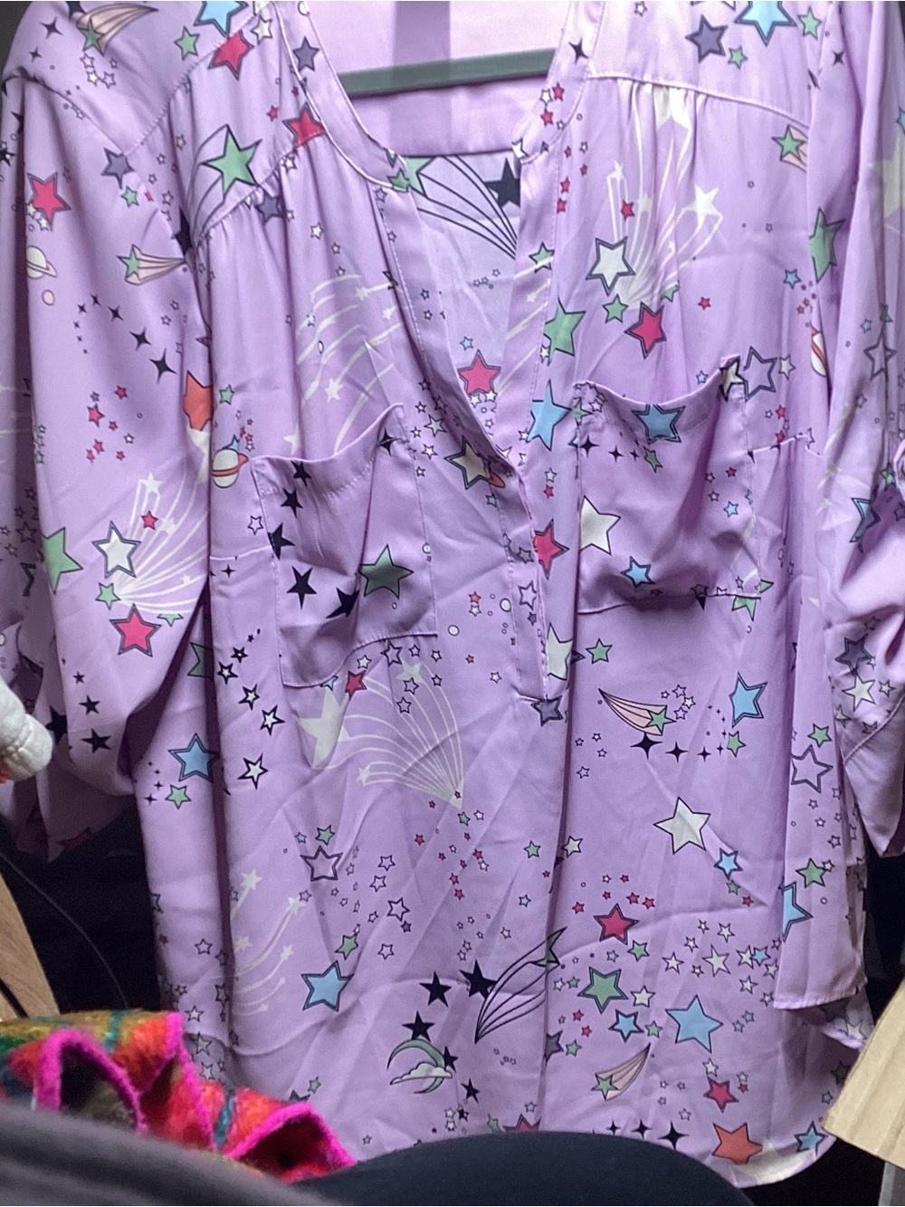torrid Lavender Star & Shooting Star Print Peasant Blouse
